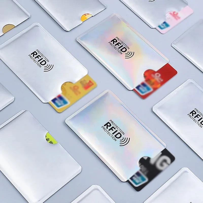 5pcs Anti Scanning, Anti Magnetic, Anti-theft, RFID/NFC Scanning Aluminum Foil Secure Bank Card ID Card Holder Card Sleeve