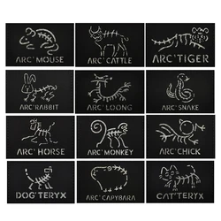 Animal badges tiger Laser Engraving IR Reflective Armband Fun Armband Skeleton Cat Morale Skeleton Dog Outdoor Backpack Patch