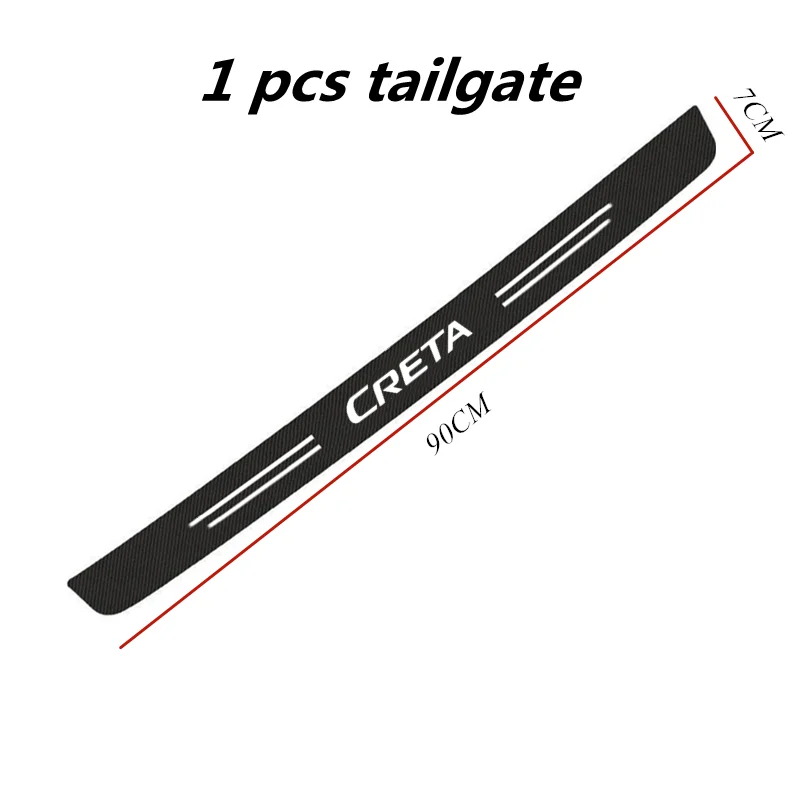 Cinta de fibra de carbono para umbral de puerta de coche, pegatina antipatadas, para Hyundai creta ix25 2020 2019 2011