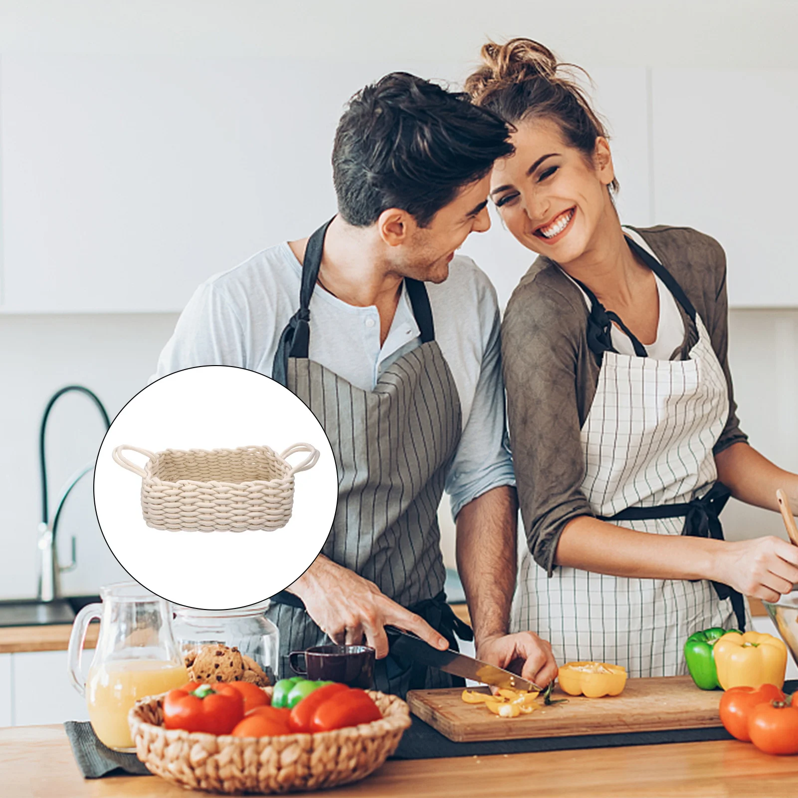 

Cotton Storage Basket Decorative Organizer Storage Bin for Home Desktop Sundries Sundries Basket Organizer