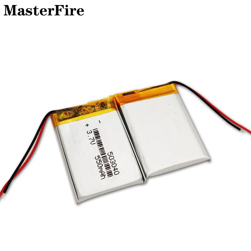 2-10PCS 503040 3.7V 550mah Rechargeable Lithium Polymer Battery for Driving Recorder Bluetooth Speaker LED Light E-Book Cell