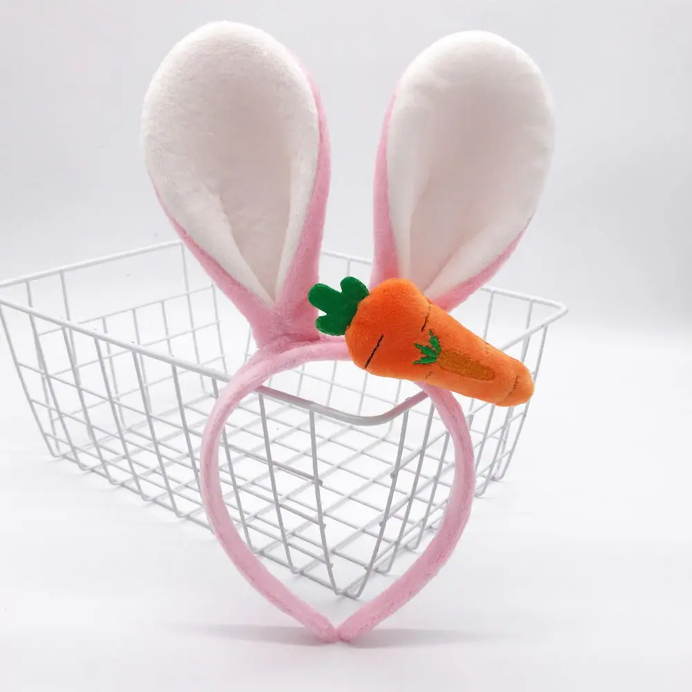 Easter Bunny Ears Headband Plush Rabbit Ear Hair Hoop Party Decorations for Easter Adult Headbands Girl Cosplay Party Supplies