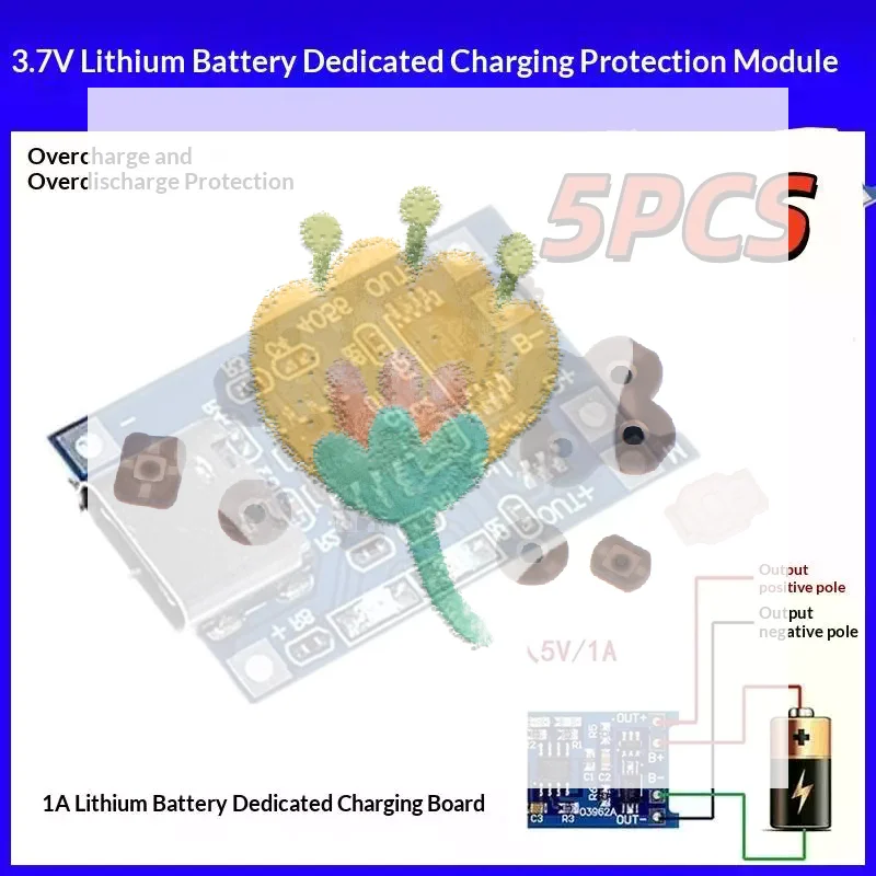 TP4056 18650 Lithium Battery Charging Module 5PCS 5V Reliable Protection for Student Electronic Innovation Projects