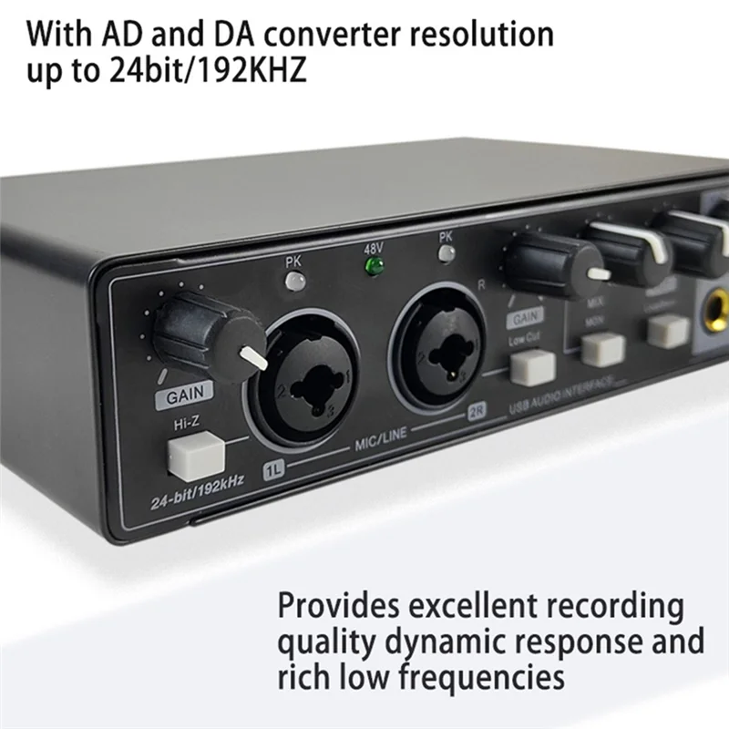 

A43M Профессиональный аудиоинтерфейс Звуковая карта Фантомное питание Электрогитара Звуковой микшер Микшерная консоль Студия Живая запись Dura