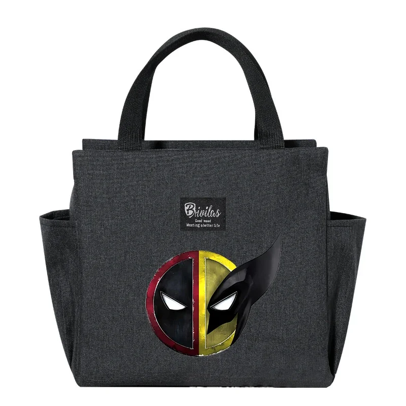 Deadpool Wolverine przenośny nosidełko na napoje na lunch torba izolowana świeża torba termoizolacyjna żywność pudełko termiczne Tote pojemnik na