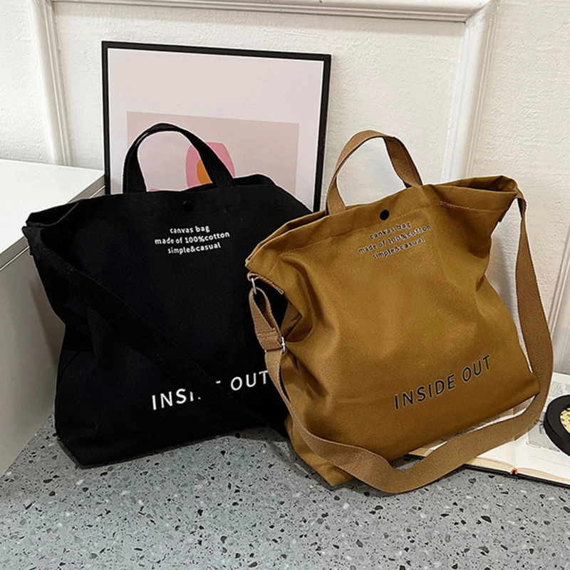 High Quality Women Canvas Shoulder Bag 2024 Shopping Bags Students Book Bag Cotton Cloth Handbags Large Tote For Girls wallet