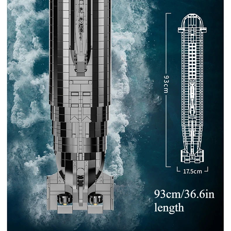 PANLOS 941-type Mmissile Nuclear Submarine Building Block Toy technology WWII Military Boats Model Bricks Toys For Boy Kids Gift