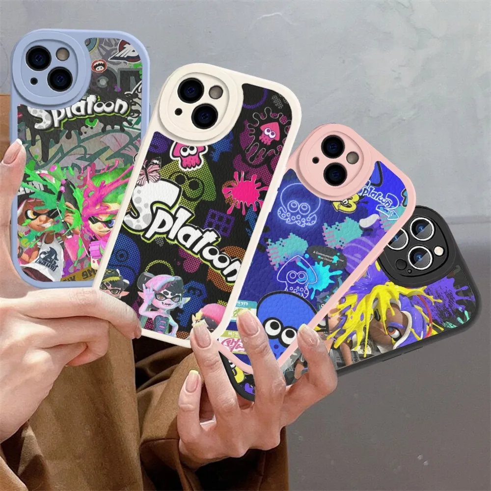 S-Splatoon Game Phone Case Hard Leather For iPhone 14 13 12 Mini 11 14 Pro Max Xs X Xr 7 8 Plus Fundas