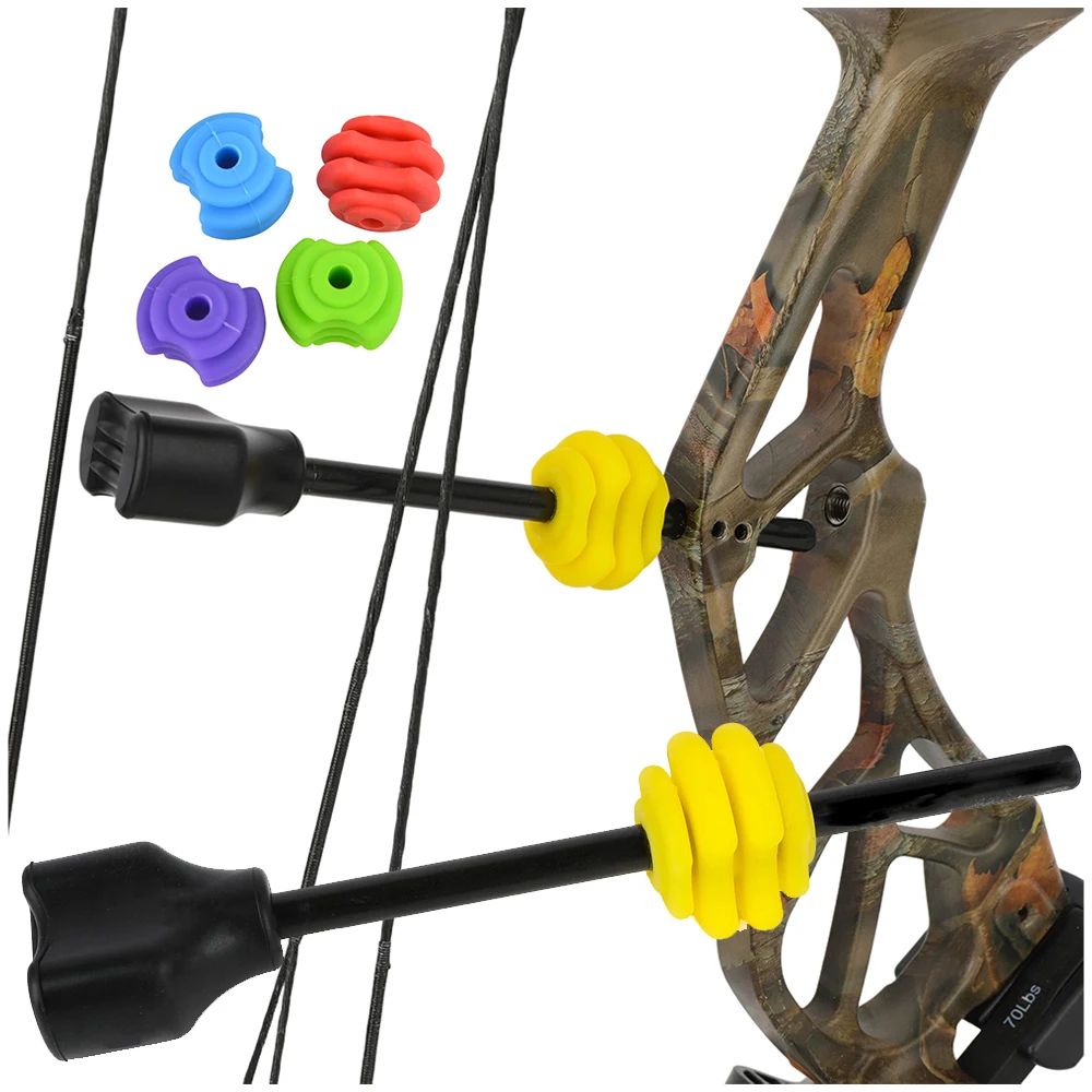

String Stop Stabilizer Kit Archery High Density Rubber Construction with Stop Ball Absorbs Bowstring Vibration Prolongs Life