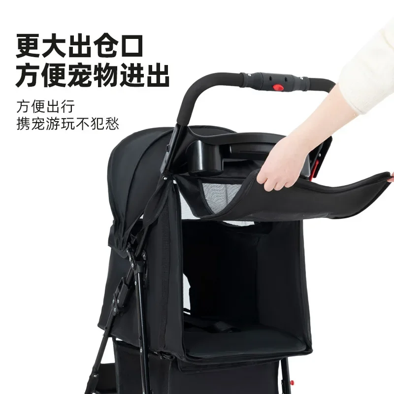 Pet Cart Dog Cart Foldable Pet Handcart Easy to Install Foldable Convenient Dining Plate Dog Cart