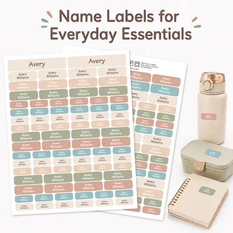 166PCS Custom Name Label Stickers, Water-Resistant Self-Adhesive Personalized Labels for Bottles Lunch Boxes Notebooks