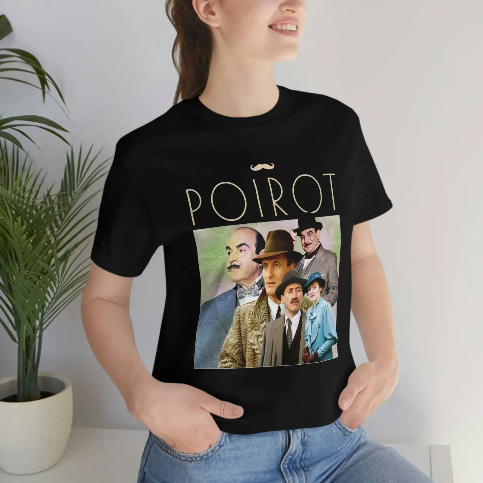 1990's Retro style Hercule Poirot T Shirt