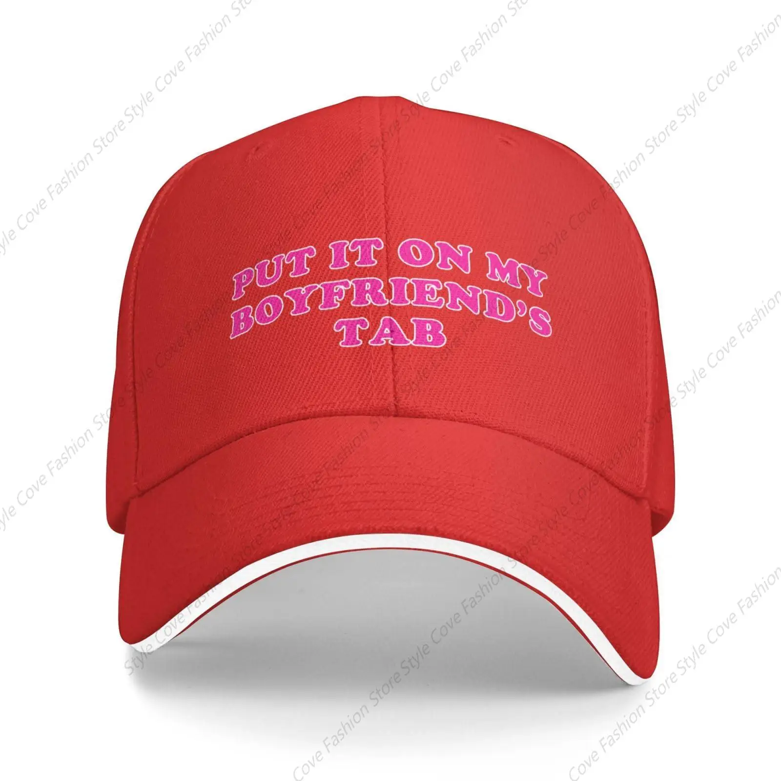 

Put It On My Boyfriend'S Tab Hat Red Trucker Hat Funny Gag Gift Mesh Hat Fun Humor Baseball Cap Leisure Daily Hat For Women Men