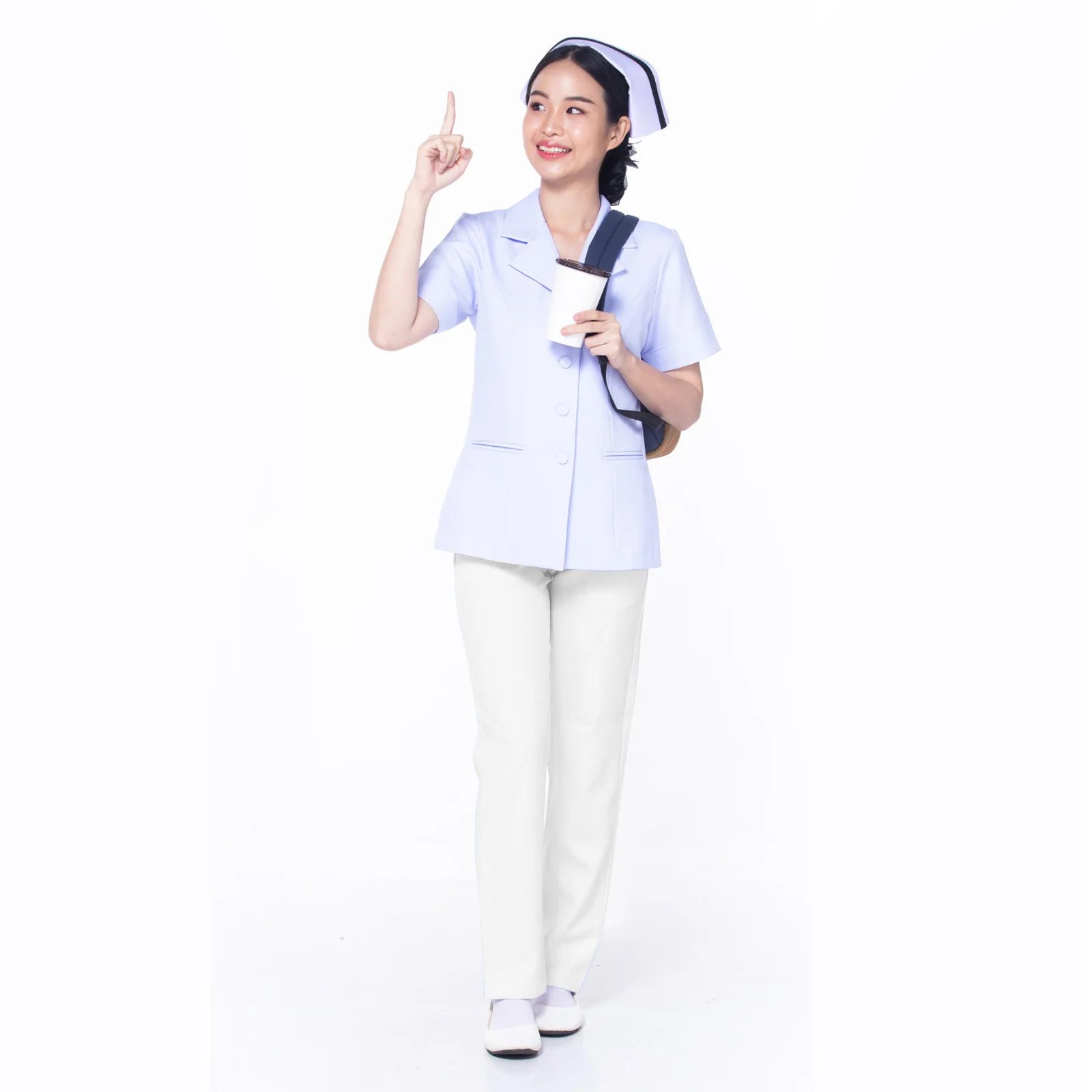 

Elastic Waist Nurse Pants Comfort Daily Caring Trousers Belt Shorts Long Work Tricolor down