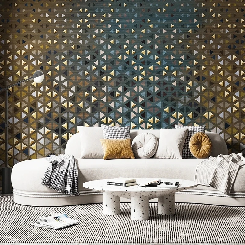 Custom Mural Wallpaper Modern Light Luxury Geometric Relief Art Fresco Living Room TV Sofa Bedroom Home Decor Mural Papier Peint