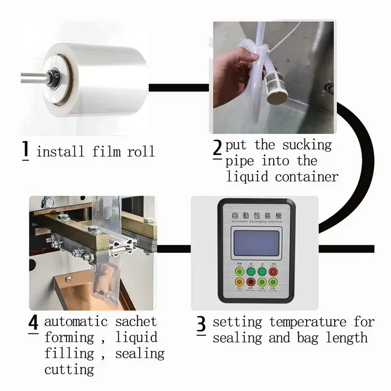

Automatic Liquid Filling Machine for Fruit Juice Popsicles Sugar Water Orange Juice Bag Packaging for Business & Store
