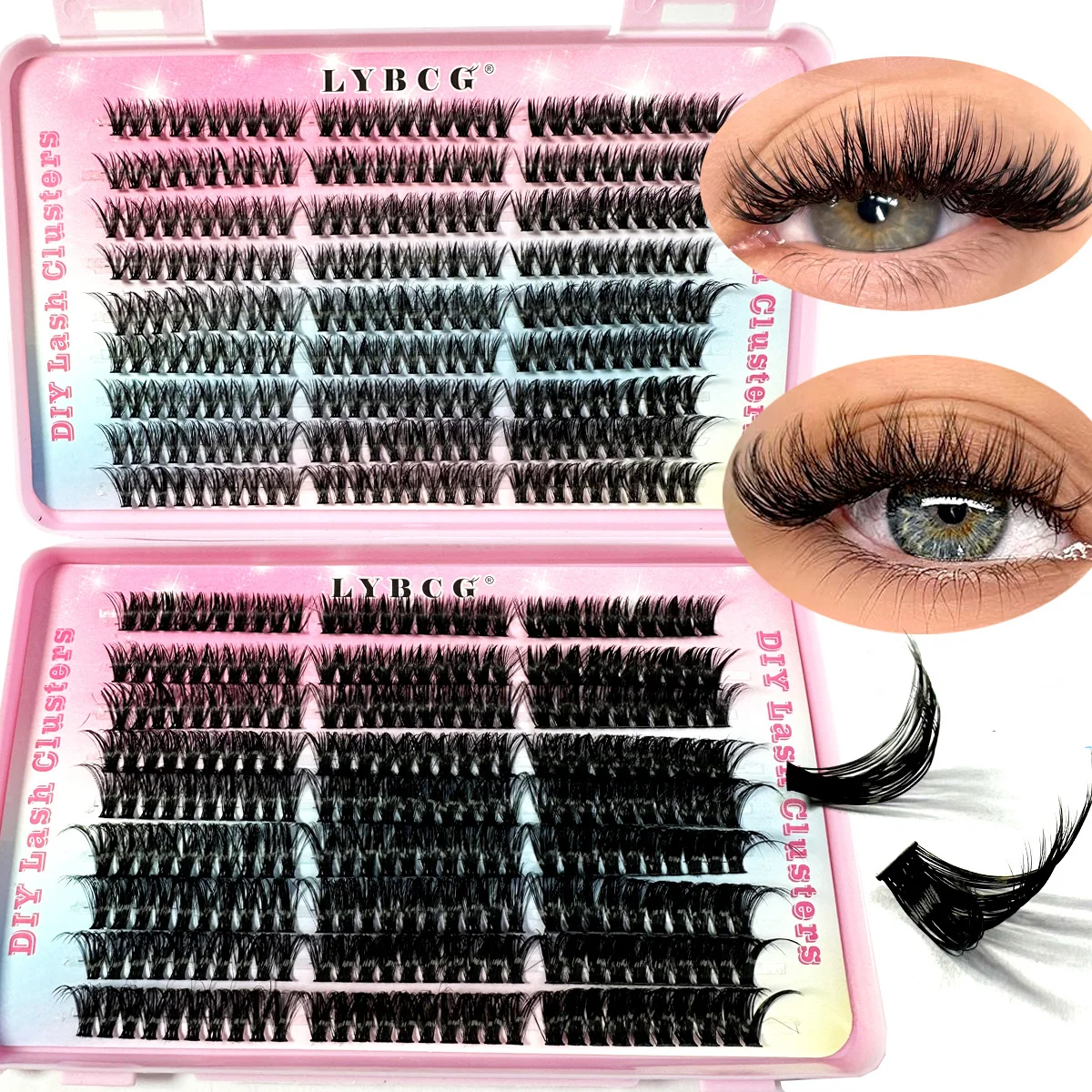 Nature 30D-100D C Curl 9-17mm Mixed Length Fluffy Volume Cluster Lashes Soft And Comfortable False Eyelashes Long-Lasting Lashes