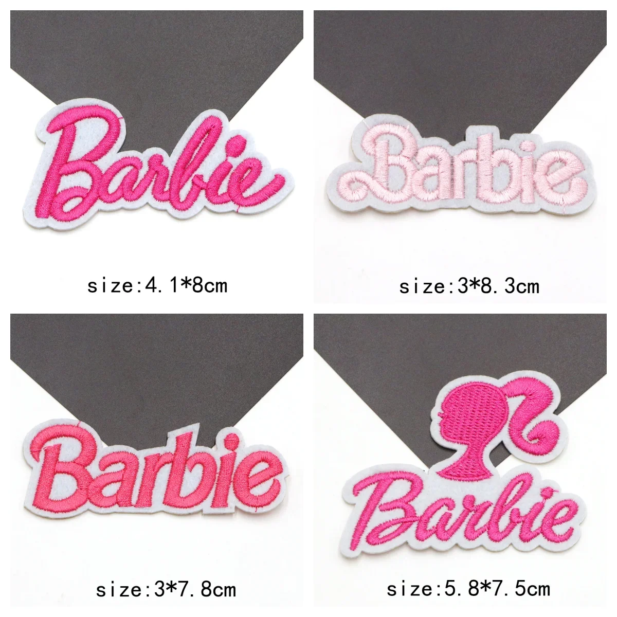 Kawaii 5pcs Barbie Embroidery Stickers Cartoon Princess Female Iron On Clothes Patches Badge Diy Hole Patch Clothing Stickers