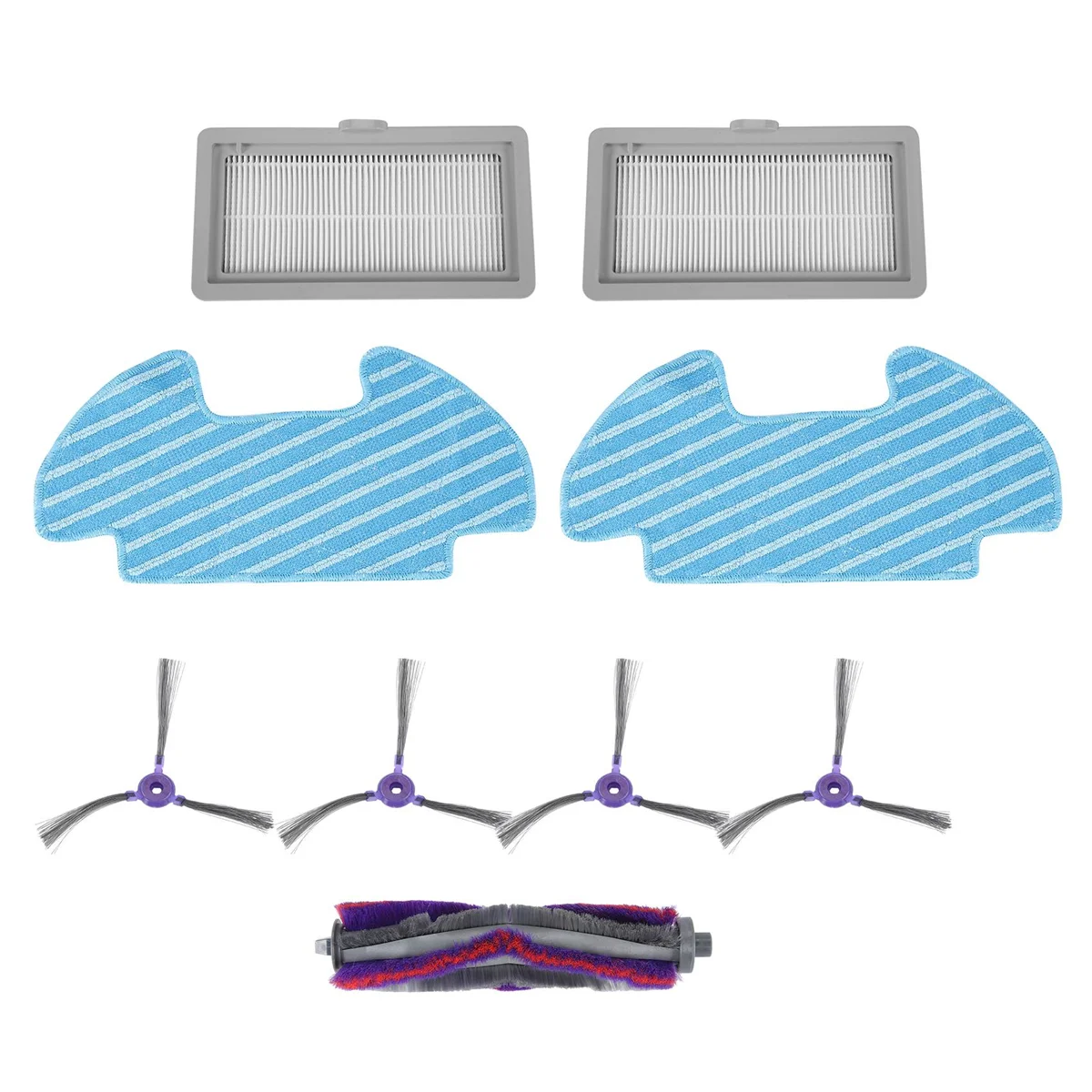 Pièces de rechange pour aspirateur Samsung Powerbot-E VR05R5050WK, rouleau brosse latérale, filtre d'essuyage, 9 pièces/ensemble