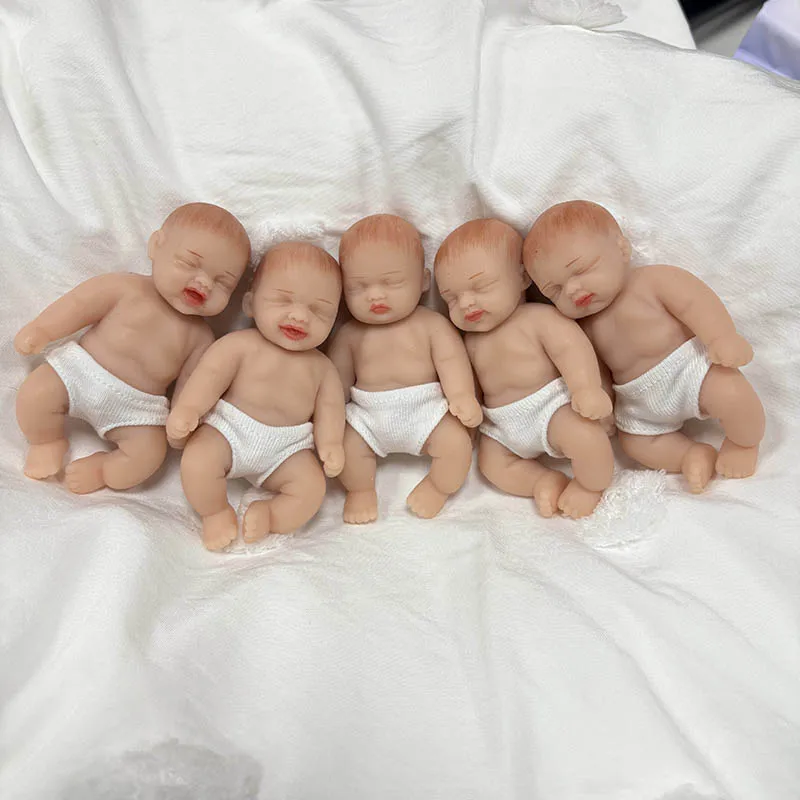 5 pièces/ensemble 4 pouces fait à la main grande quantité réaliste Silicone dormir Bebe Reborn poupée entièrement solide Silicone enfants jouet cadeau