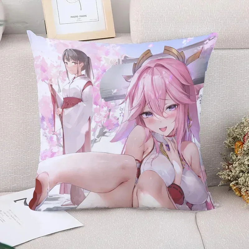 

Genshin Impact аниме наволочка 40x40 диванные подушки декоративные наволочки 50x50 осенний декор наволочки для кровати наволочка