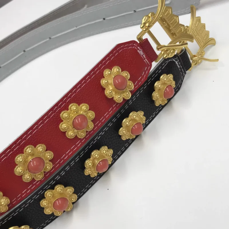

Chinese Adult Tibetan Style Imitation Silver Alloy Belt