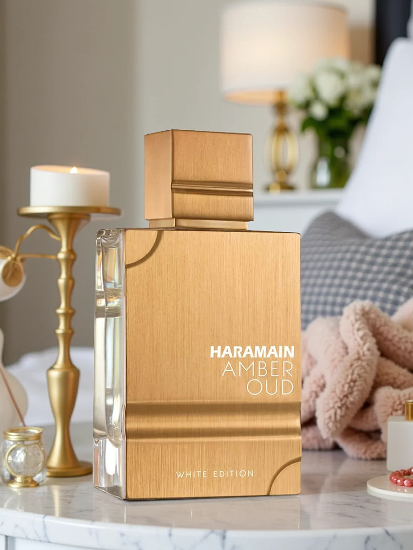 Al Haramain Amber Oud White Edition EDP 2.0oz / 60ml – كولونيا خشبية طازجة تدوم طويلاً، هدية مثالية لعيد الميلاد للرجال