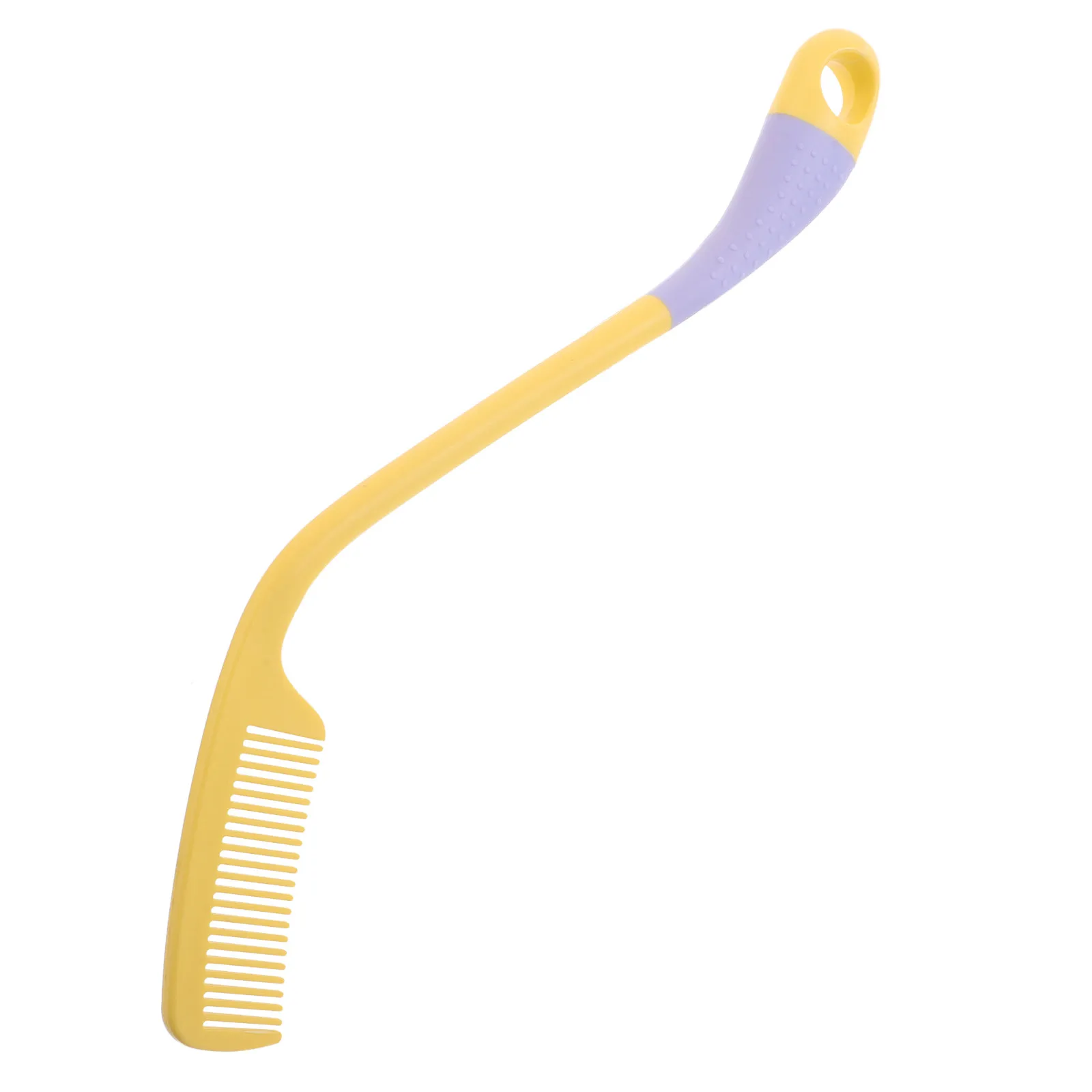 Portable Long Handle Wide Tooth Comb for Elderly Disabled People Ergonomic Curved Handle Lightweight Non-Slip Detangling Hair