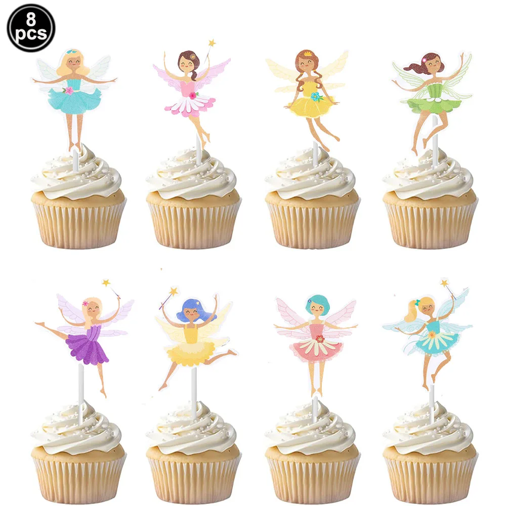 Feen-Cupcake-Topper, Happy Birthday Kuchendekoration, Feen-Geburtstagsparty-Dekorationen, Mädchen Erster Geburtstag, Baby-Shower-Partyzubehör – Detail 5