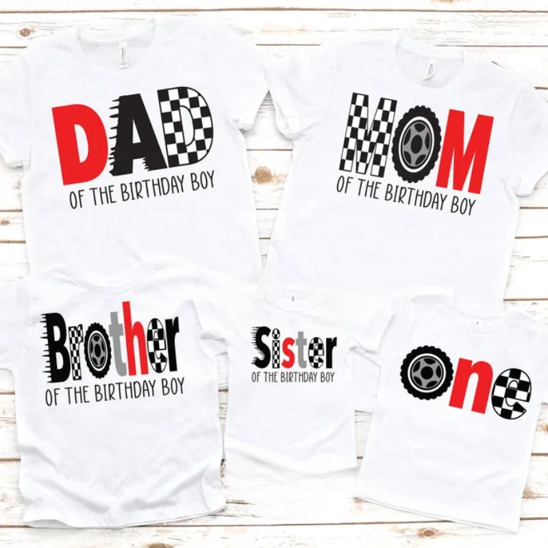 Race Car Family Matching Shirts Cool Racecar Birthday Boy T-shirt Matching Racecar Shirts Party Clothes Racing Car T Shirt