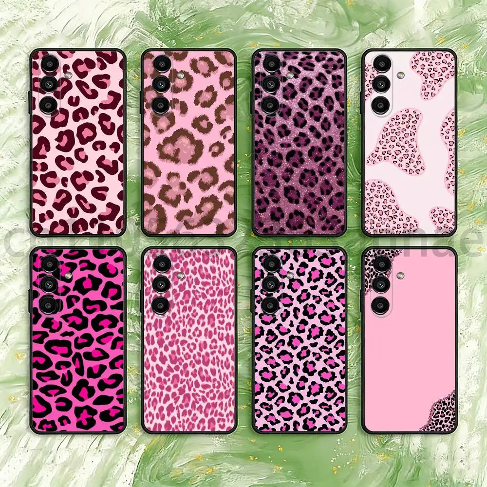 Leopard Pink Tiger Cool Phone Case For Samsung S25,24,21,22,23,S30,Ultra,S20,Plus,Fe,Lite,Note,S10,S9,Black Soft Shell