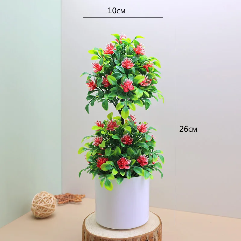 نبات زهرة صناعية مع أصيص نباتات خضراء محاكاة لتزيين طاولة حفل الزفاف والمنزل #6