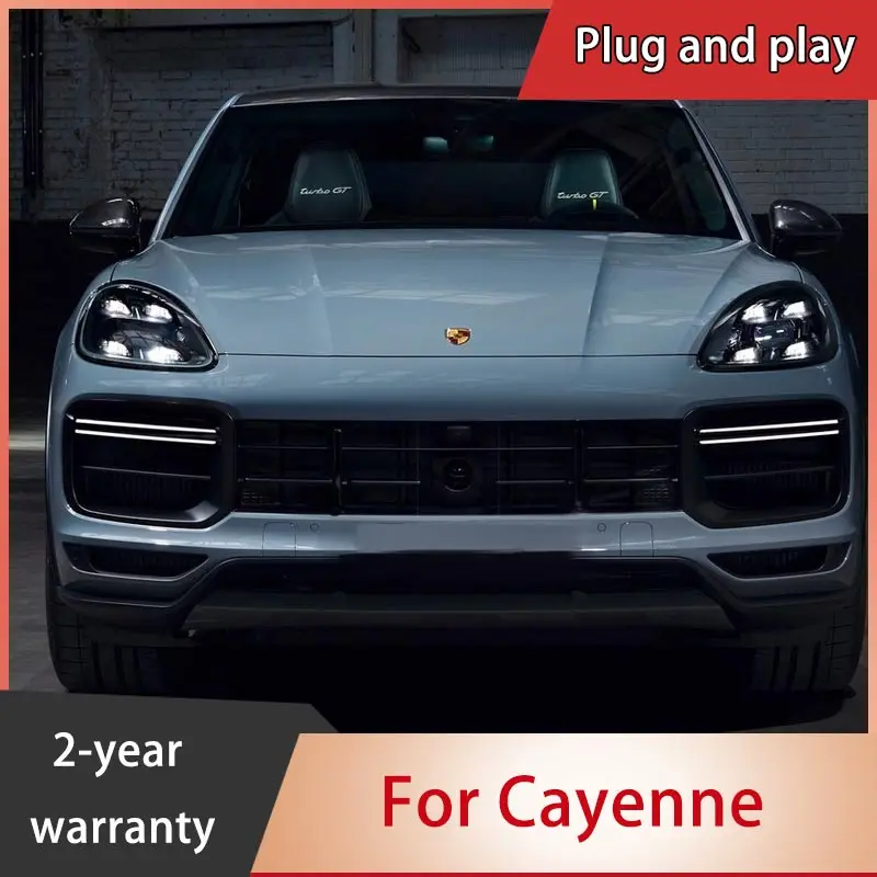 LED Head Lamp For Porsche Cayenne Headlights 2011-2018 LED DRL Running Light LED Low Beam+High Beam Assembly