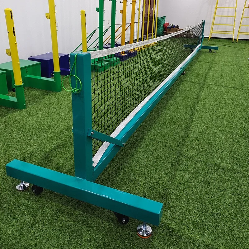 with Wheels for Courts Easy-Move Tennis Net Heavy-Duty Outdoor Tennis & Pickleball Stand Portable Rolling Steel Net Post