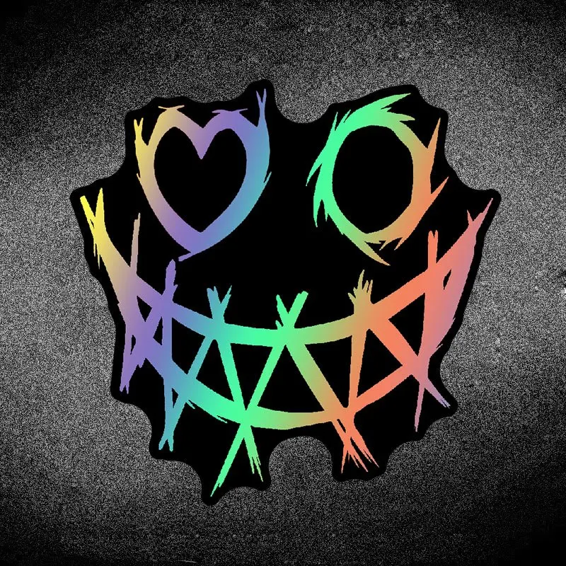 1 قطعة Visage du Diable Étanche Moto Casque Autocollant - تصميم Crâne et Cierre أنيق، ملصق فينيل متين pour Moto