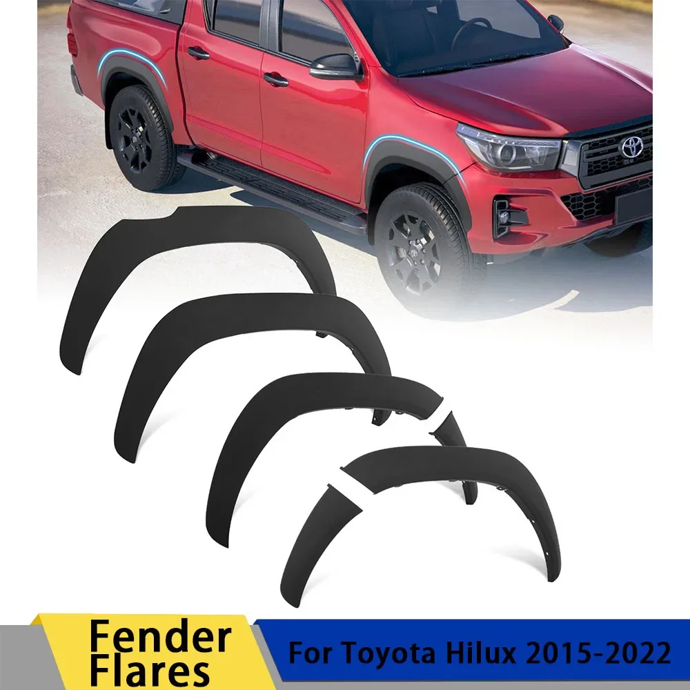 Wheel Arch Fender Flares Mudguards for Toyota Hilux  Revo 2015 2016 2017 2018 2019 2020 2021 2022 2023 Rocco Matte Black