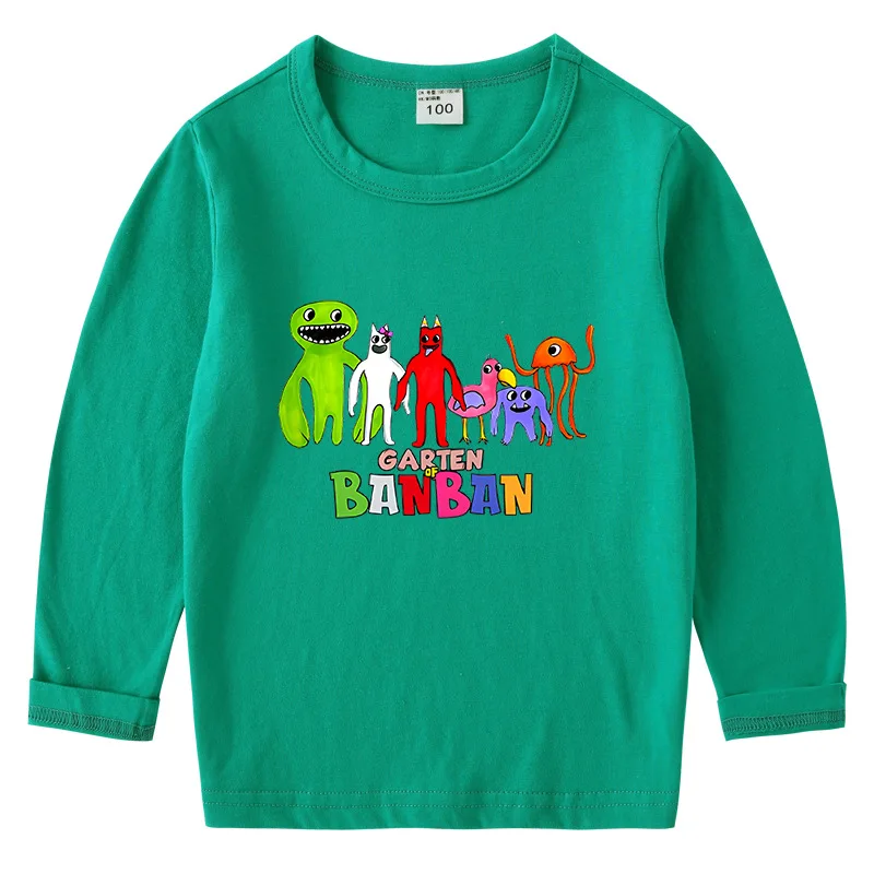 Hot Game Garden of Banban Print Cartoon 2-8Year Kids T-shirt Girls Clothes Spring Baby Boys Long Sleeve T shirt Children Tops