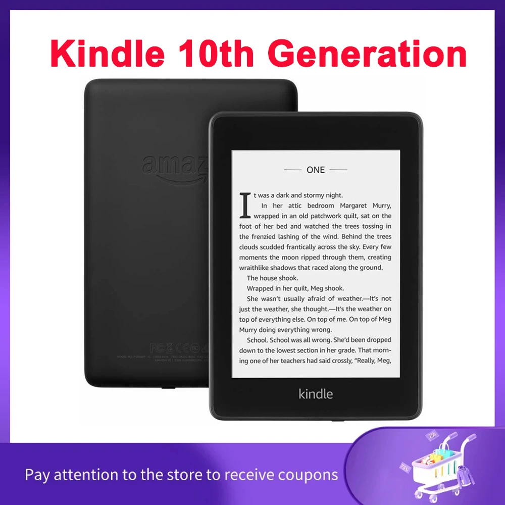 E-book Reader Kindle 10th Generation Ereader 4G/8G 6-inch E-ink Touch Screen with Backlight Reading Light Kindle E-reader 167ppi