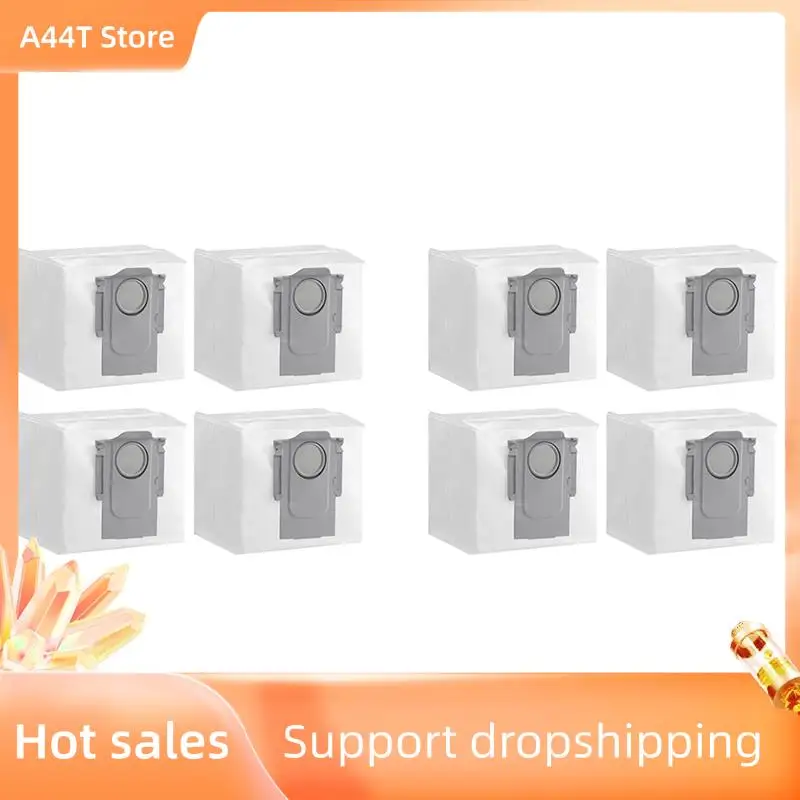 كيس غبار A44T لمكنسة Roborock Q5+ S7 Maxv Ultra Robot، حقيبة مكنسة ذات سعة كبيرة 3 لتر متوافقة مع 8 قطع)