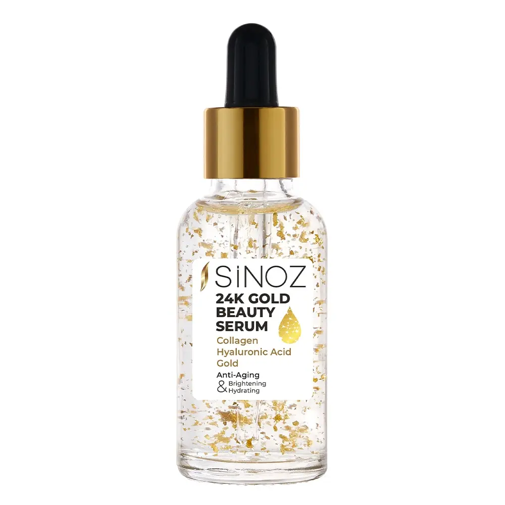 Sinoz 24K gold beauty сыворотка 30 мл коллаген Гиалуроновая кислота против старения Осветляющий, увлажняющий
