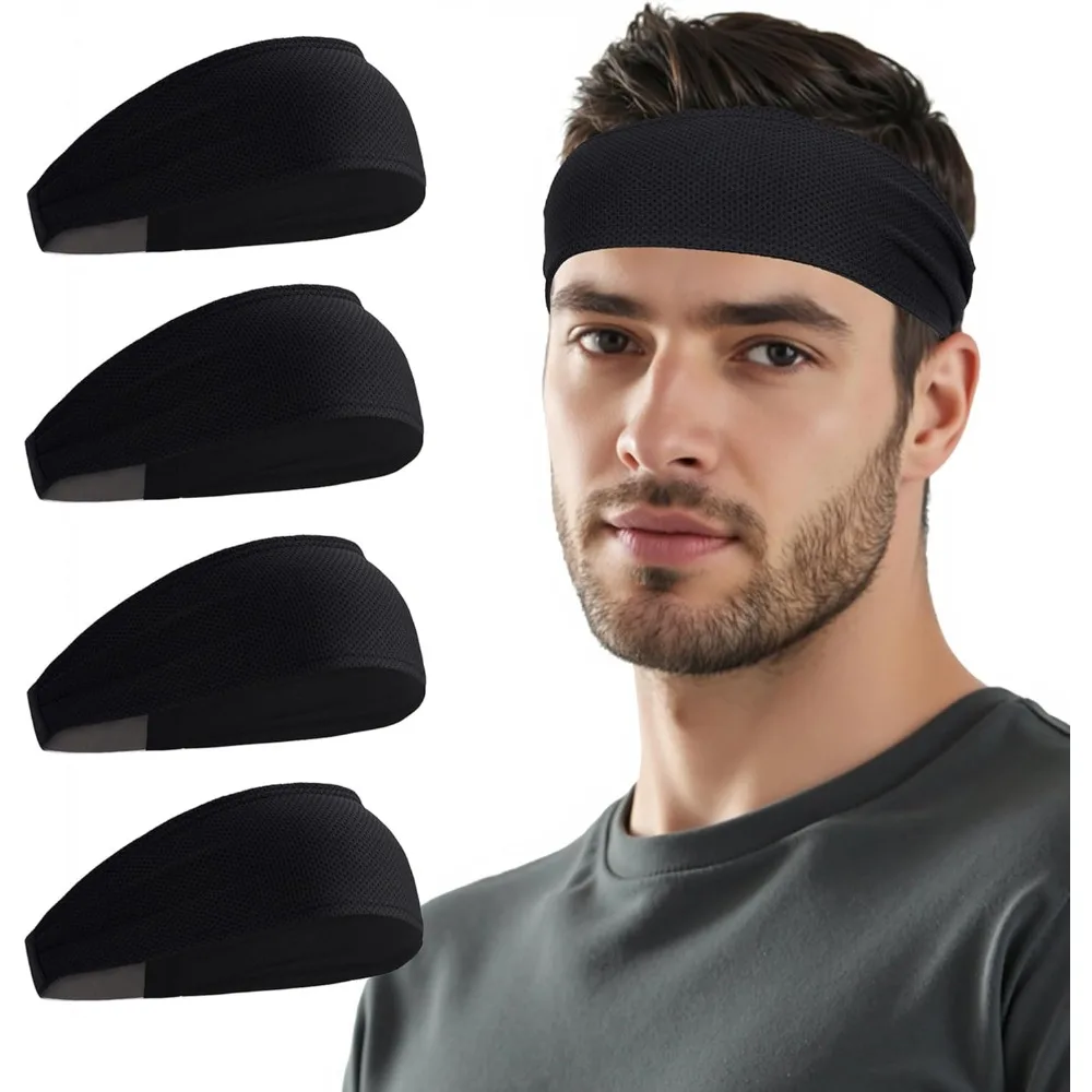 

Cooling sports hair band for men: Instant cooling wet sweat-wicking anti-slip, quick-drying elastic fabric men's hair band