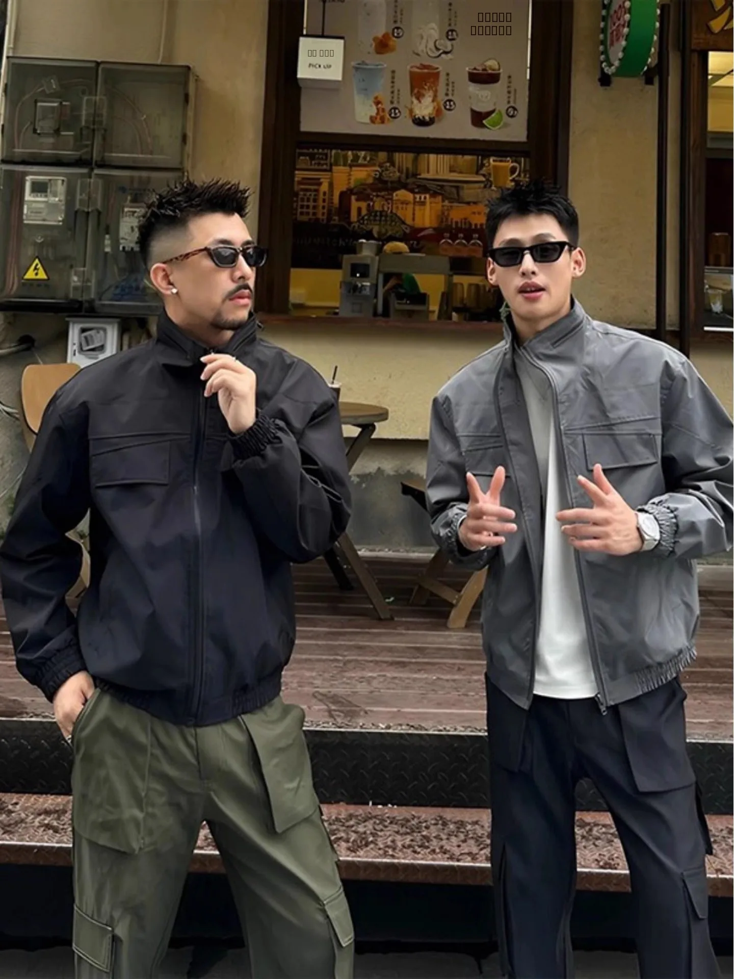 

American Ranger Workwear Jaet Men's Autumn Hard Sle Tee-Proof Stand Collar proof ort Coat Cleanfit Youth Trend