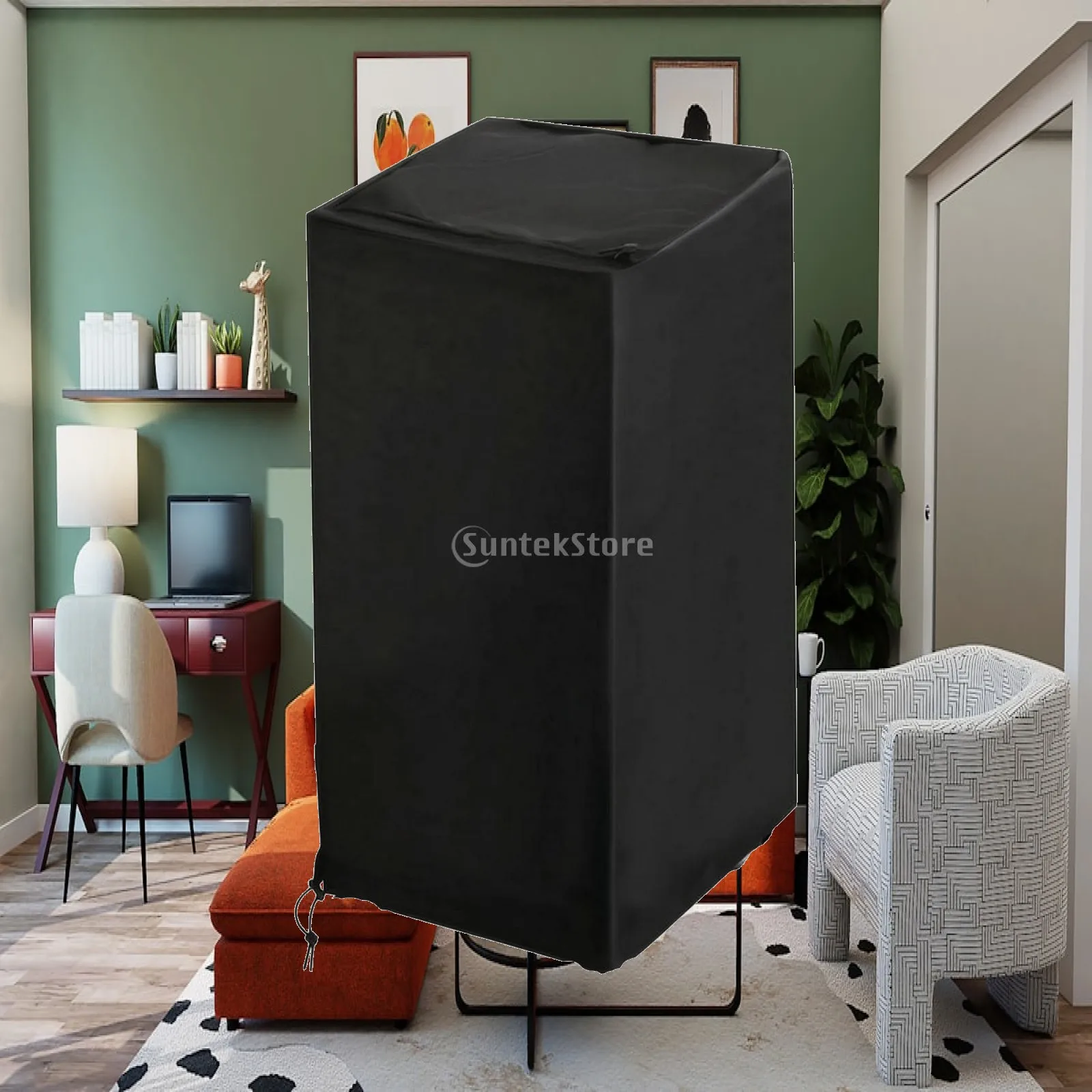 Portable AC Unit Cover Waterproof Dustproof Polyester Guarding Cover with Drawstring for Indoor Outdoor Cooling Air Conditioner