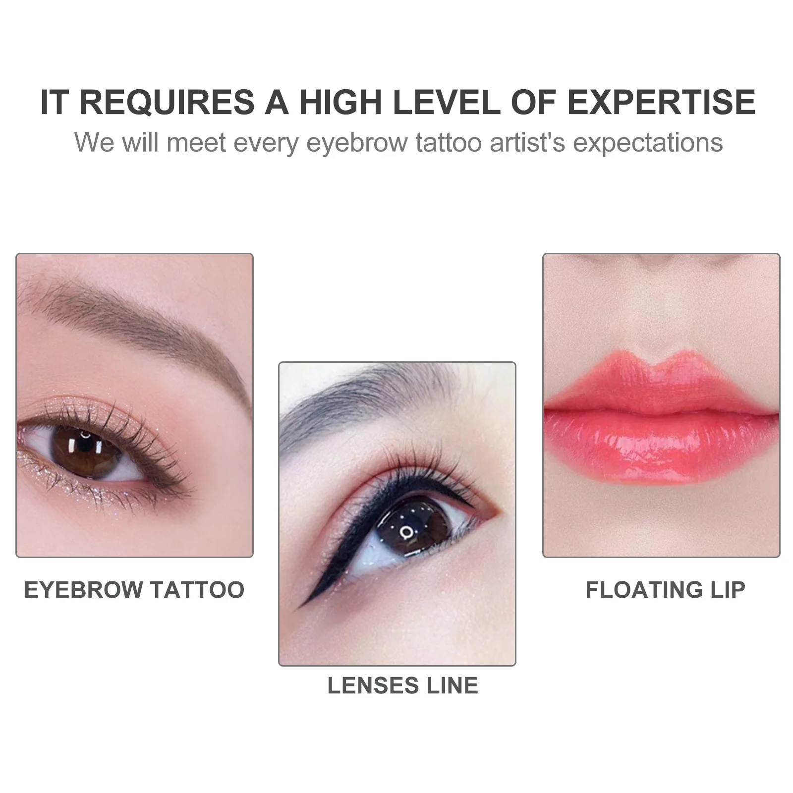 Semi- Supply Manual Embroidered Pen for Eyeliner Lips Eyebrows Microblade Technique Firm Needle Grip Design