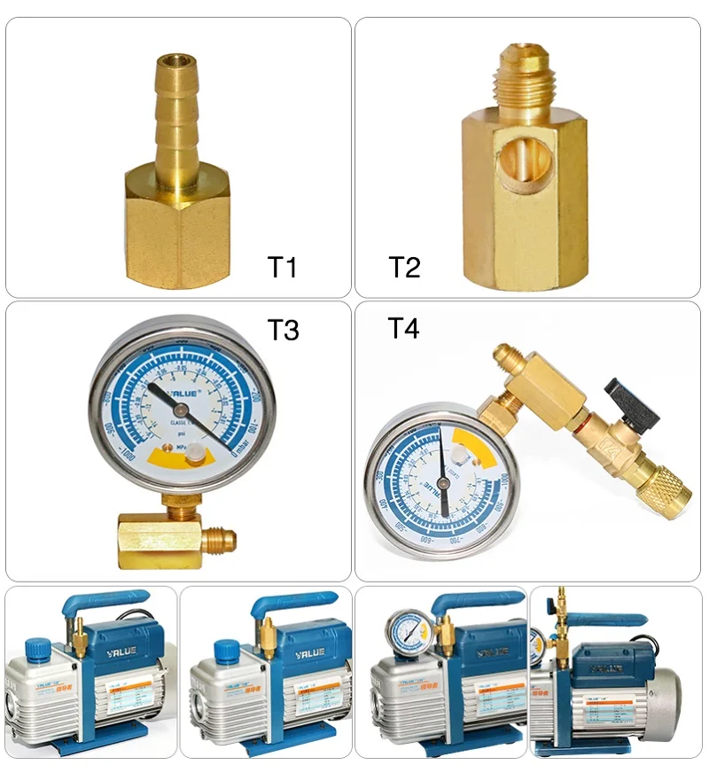 New Vacuum gauge Refrigerant table with R22 Regulating valve FOR Vacuum pump HVAC refrigeration