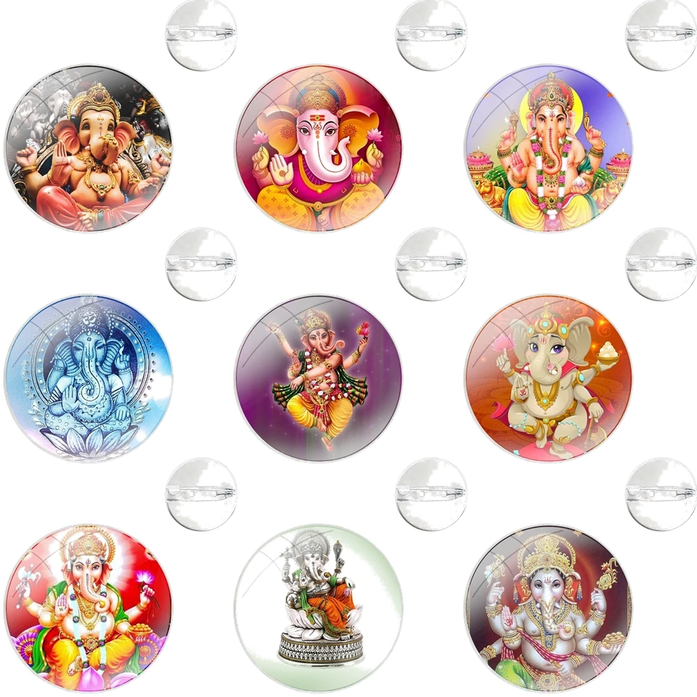 Pins Badge Metal Brooches For Clothes Backpack Decoration gift Ganesha Hindu Gods Goddess