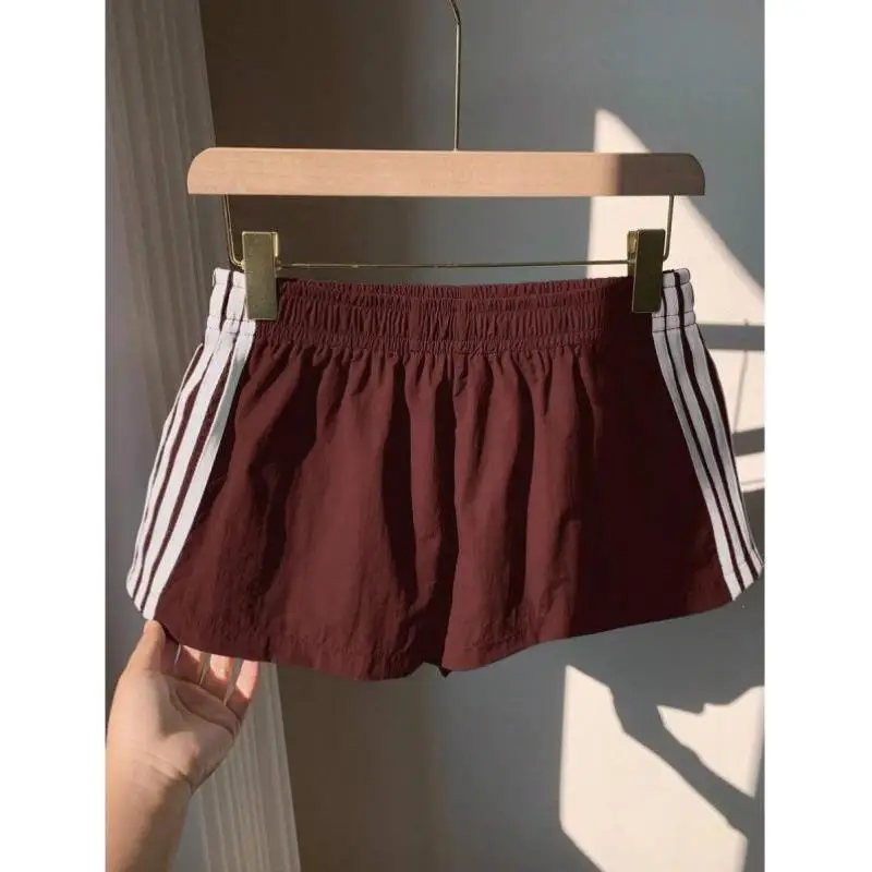 Casual Streep Blo Kleur Zomer orts mannen Faion Trans-bouny Sle Ciwalk Vintage Negen-punts Broek Tee-acetaat Vezel