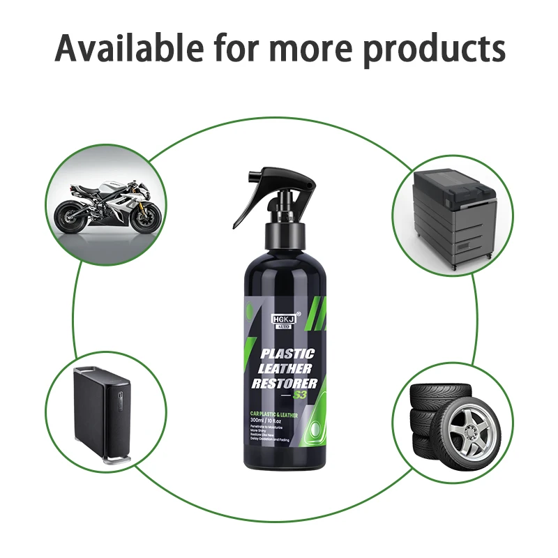 300ML Car Plastic Leather Restorer Renew Parts Polish Protect Coating Long Lasting Back To Black Gloss Interior Accessory S3