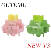 Outemu-interruptor silencioso Peach V3, interruptores silenciosos lubricados Lemon V3, Teclado mecánico, táctil lineal, eje de párrafo de 5 pines, intercambio en caliente