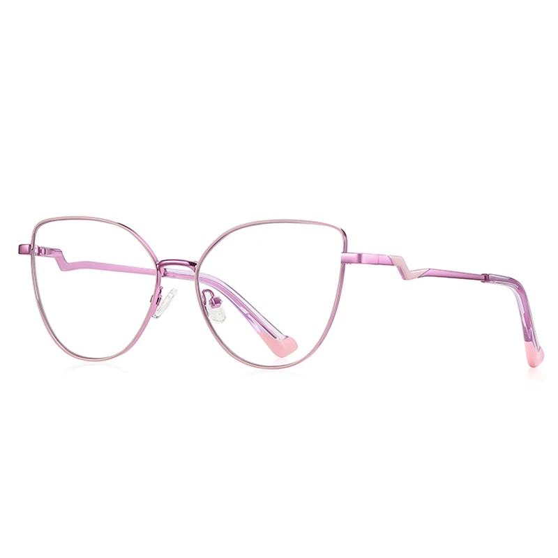 VCKA Fashion Myopia Glasses Frame NEW Metal Anti Blue Light Women Prescription Discoloration Optics Cat Eye Eyewear -0.50 TO -10